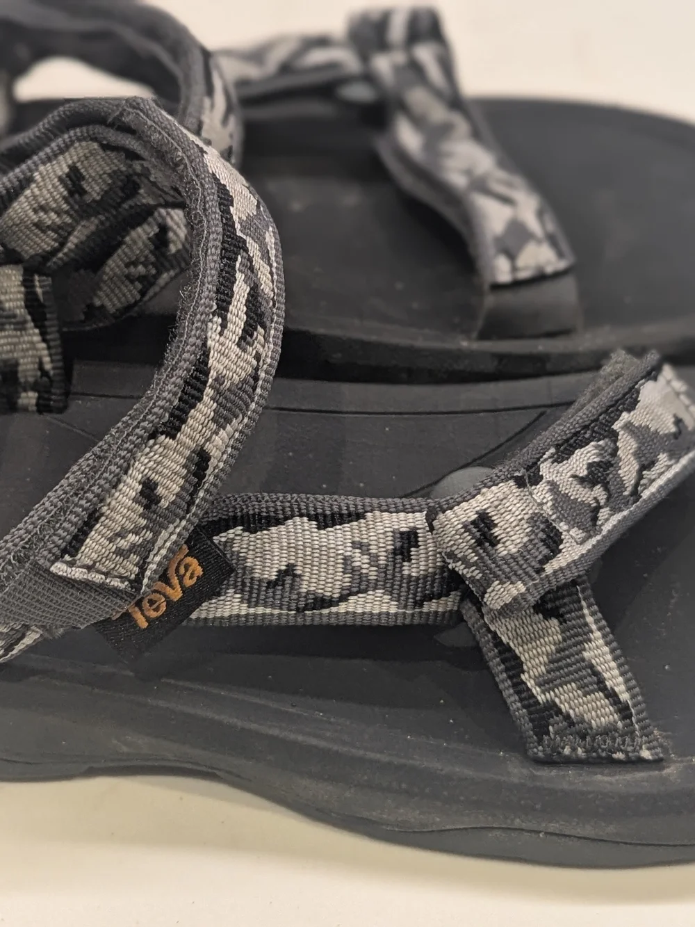 Teva Girls Black & Gray Patterned Strap Sandals